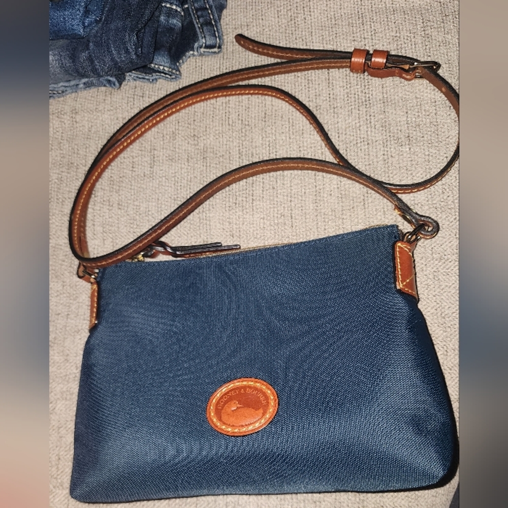 Dooney & Bourke Blue Nylon Adjustable Crossbody Pouchette Bag
